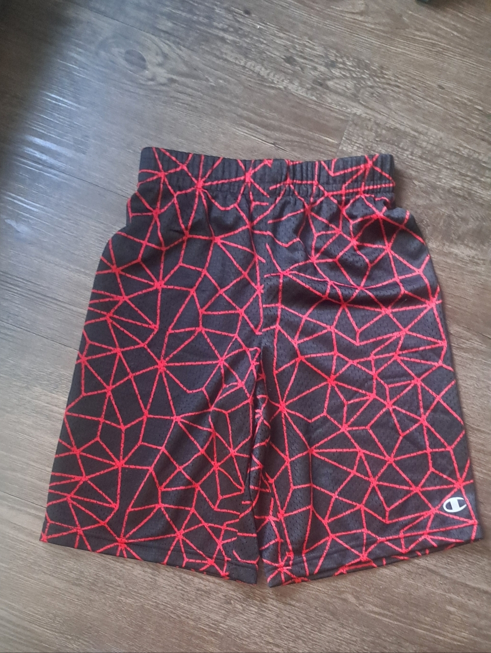 Boys Youth Champion Athletic Shorts Red Black Size L